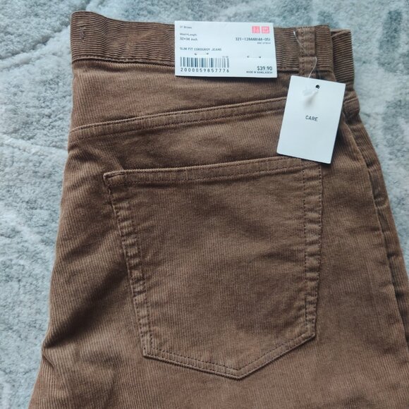 Uniqlo Men's Slim Fit Corduroy Jeans - Picture 3 of 4